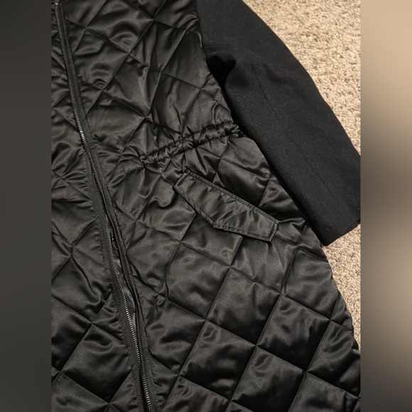 DKNY Women’s NWT Black Long Puffer Coat with baseball collar Size XL - Picture 3 of 6